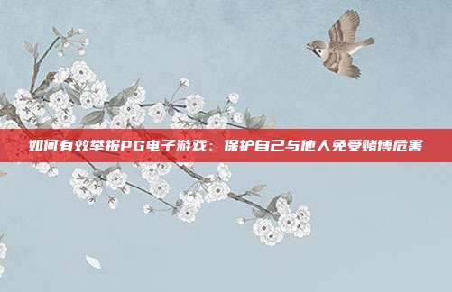 如何有效举报PG电子游戏：保护自己与他人免受赌博危害